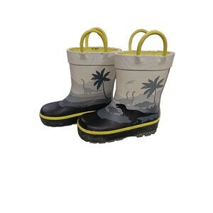 Kamik Authentic Rubber Rain Boots Kids Youth Size 5 Waterproof dinosaur design
